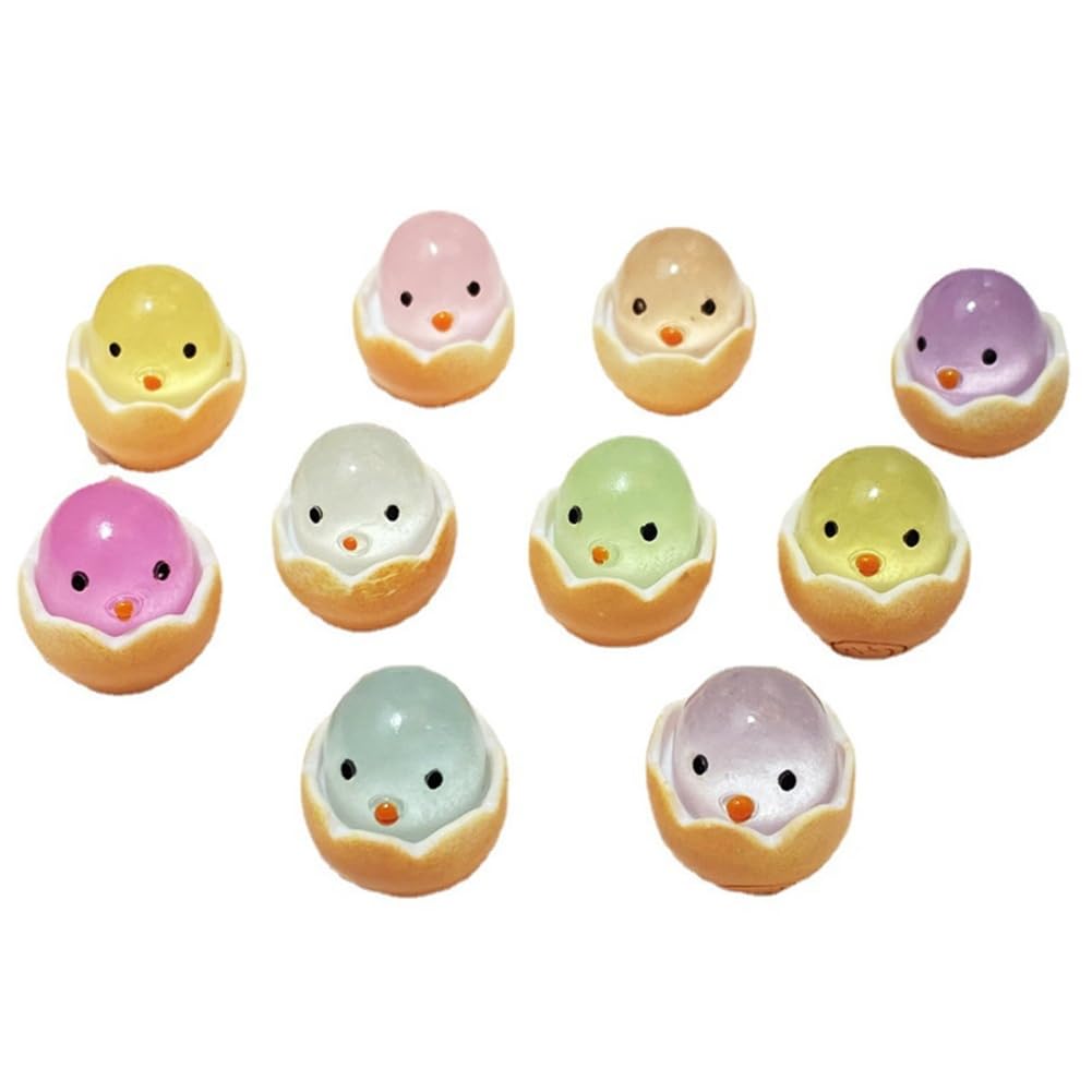 CTRLZS 100PCS Mini Chick Mini Resin Chick Miniature Figurines Glow Miniature Chick Figurines Tiny Chick