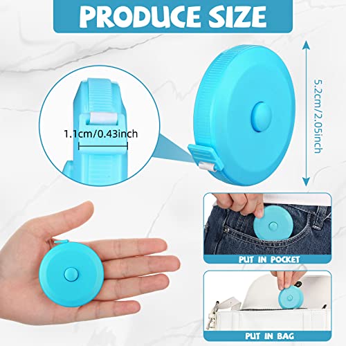 100 Pcs Tape Measure 60 Inch Retractable Measuring Tape Soft Small Measurement Tape Mini Sewing Fabric Tape Measurer Flexible Pocket Cloth Fabric Measurement Digital Tape For Body (Purple, Blue, Pink) #TOP2