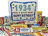 Woodstock Candy 1934 84th Birthday Gift Box of Nostalgic Candy from Childhood for 84 Year Old Man or Woman