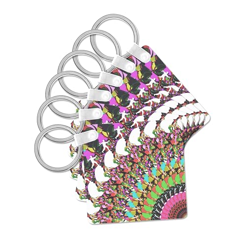 3dRose, Abstract Disc Golf Putter - sports image features colorful frisbee disc golf puttter, set of 6 Key Chains