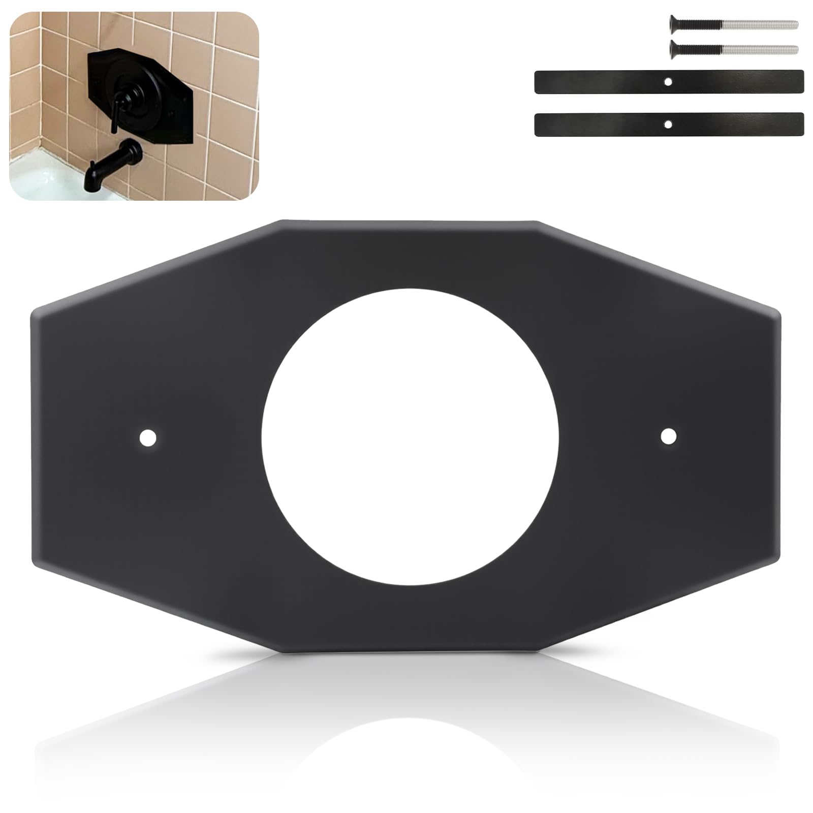 Photo 1 of WIRELEL One-Hole-Remodel-Cover-Plate Compatible with Moen and Delta Bathtub and Shower Valves, Renovation Shower Cover Plate Replace 2 Handle or 3 Handle Shower?1-Pack?