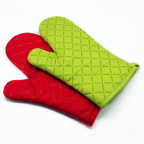Fridg Silicone Potholder Glove Kitchen Heat Insulation Non-Slip Anti-Scalding Oven Mitt Grass Green #TOP4