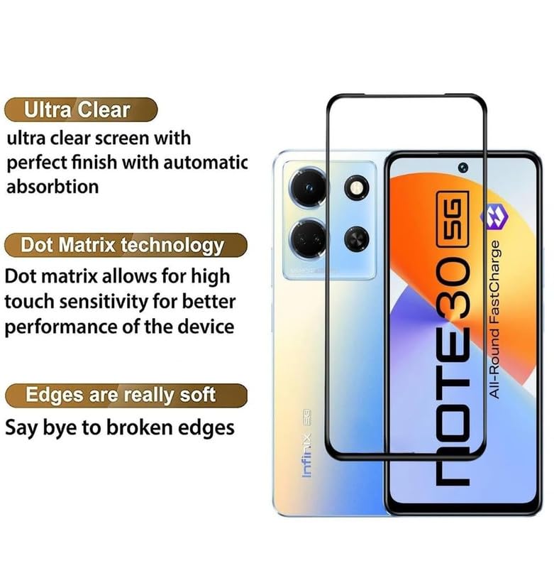 Image of Tempered Glass Screen Protector For Infinix Note 30 5G / Redmi 12 / Redmi 12 5G with Easy Installation kit