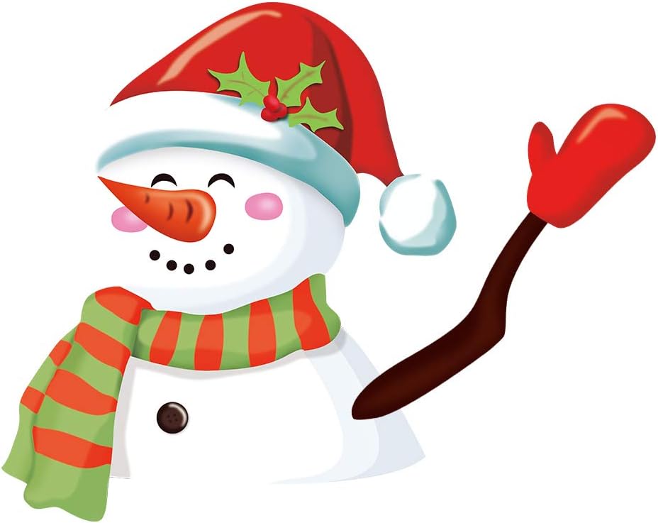 Rear Wiper Decal Christmas Snowman Beckoning Waving Wiper Sticker 3D Animated Funny Christmas Rear Windshield Wiper Decal Original Rear Wiper Blade Vehicle Tags for Car Decoration