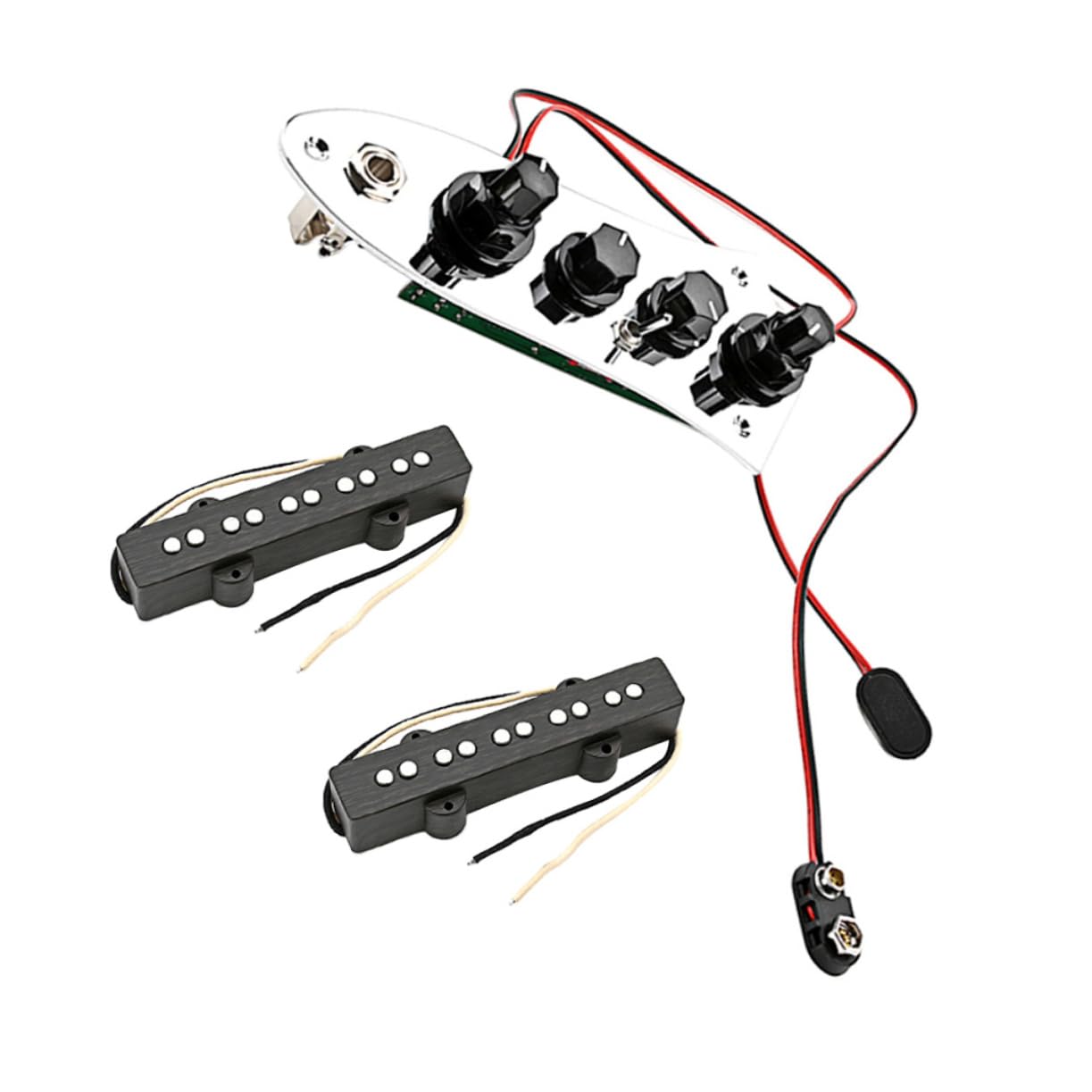 BESTonZON Set di Pickup per Basso Jb a 5 Corde Humbucker per Basso Elettrico in Ferro Argento Facile da Installare