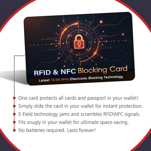 Image of SaiTech IT 10 Pack RFID Blocking Card for Credit Debit Card, OrangeBlack CL | Slim Anti-Theft Contactless NFC RFID Blocker Protector, Easily Fit into Wallet and Purse, for Men & Women
