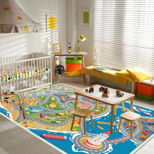 Xyrjova Kids Rug Play Mat Carpet For Kids For Playroom Classroom Kids Room thumb #5