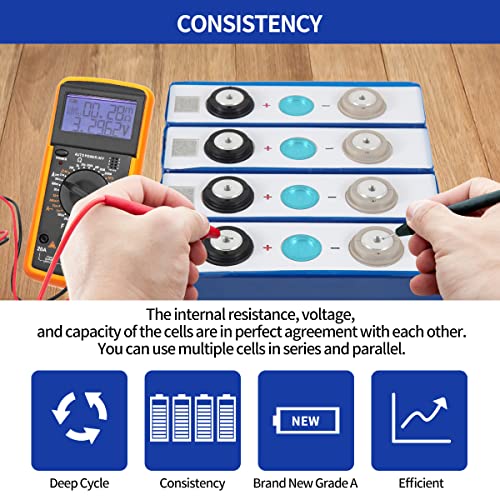 Image of EVE LiFePO4 Cell 3.2V 105Ah Grade A Battery Deep Cycle Lithium Iron Phosphate Rechargeable Battery with QR Code,Screws and Bus Bars