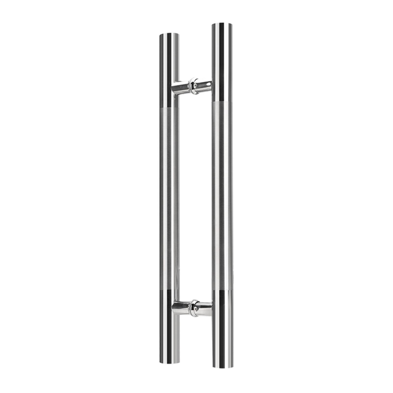 BZJPRFC Pair of Chrome Shower Door Handles Sliding Shower Glass Door Handles for Shower Enclosure Screens Interior/Exterior(Pitch-180mm)