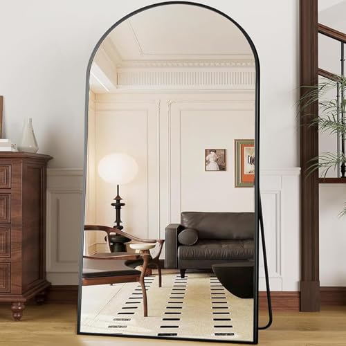 Image of OGCAU Arched Full Length Mirror 76 inchx34 inch Large Floor Full Body Mirror, Black