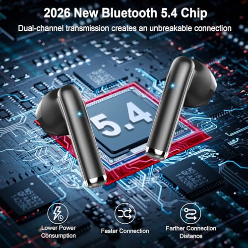 Drsaec Bluetooth 5.4 Kopfhörer, 2026 Neu In Ear Kopfhörer Kabellos Bluetooth 6D Tiefer Bass Kabellose Kopfhörer mit 4 ENC Mic, Noise Cancelling Ear Buds, 30Std, USB-C, IP7 Wasserdicht Sport Ohrhörer – Bild 3