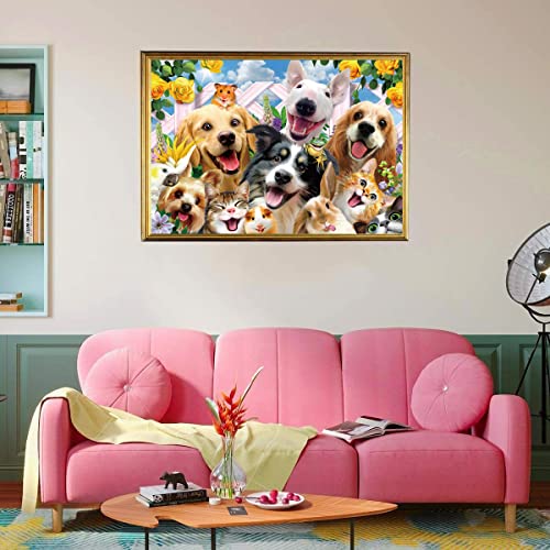 AveJoys Jigsaw Puzzles for Adults 1000 Piece Happy Pets 27.56 x 19.69 Inch Puzzles for Adults Educational Challenge 1000 Pieces Puzzles - Image 3