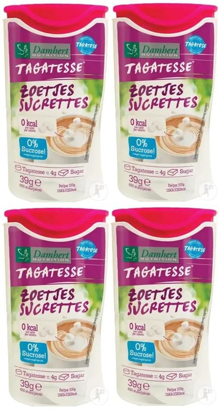 Tagatosa en Pastillas – Pack 4 Dispensadores 650 uds – Edulcorante Sin Azúcar, Bajo Índice Glucémico y Sin Gluten – Apto para Diabeticos - Ideal para Bebidas y Dietas Bajas en Carbohidratos