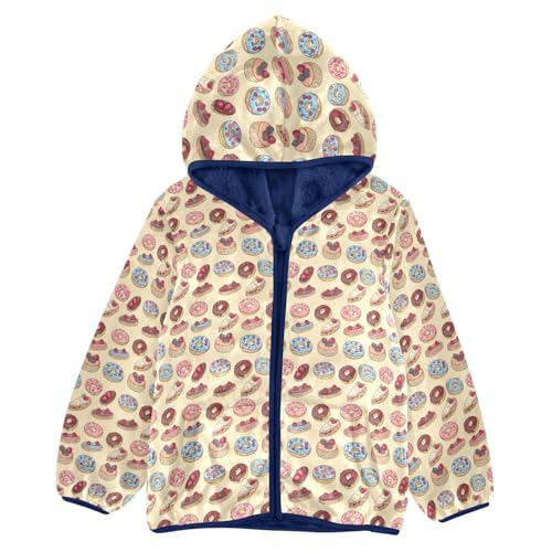 Donut Cake Boys Fleece Coat,Children's Zip-Up Hoodie Jacket,Baby Warm Fashion Outerwear 3-10T,A113412