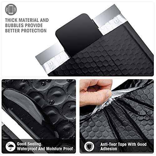 Image of Metronic Bubble Mailer 6X10 Inch Black 500 Pack,Waterproof Padded Envelopes,Self-Seal Small Bubble Mailers Cushioning Bubble Envelopes for Shipping,Jewelry Makeup Supplies, Packaging Bulk