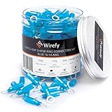Wirefy 130 PCS Heat Shrink Ring Terminals 1/4' - Marine Grade Ring Connectors - Eyelet Wire Connectors - Blue 16-14 AWG