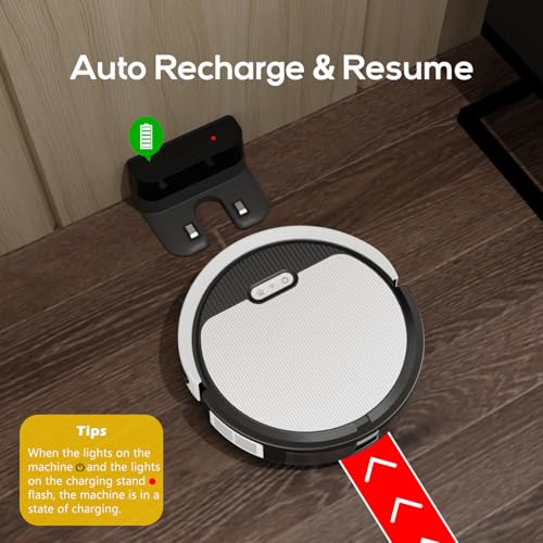 Image of Robot Vacuum and Mop Combo, Automatic Vacuum Robot with 2.4GWi-Fi /APP /Alexa, Self-Charging Robot Vacuum Cleaner for Home Ultra Slim Quiet,Tangle Free,Ideal for Hard Floor Pet Hair (Write)