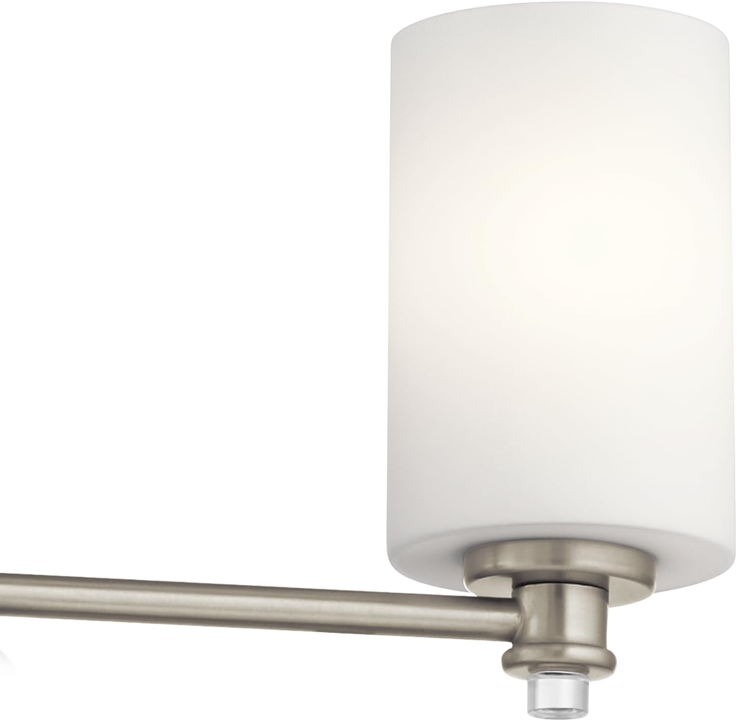 Kichler Joelson 18.5" 3 Light Mini Chandelier with Satin Etched Cased Opal and Clear Glass Accent Glass in Brushed Nickel