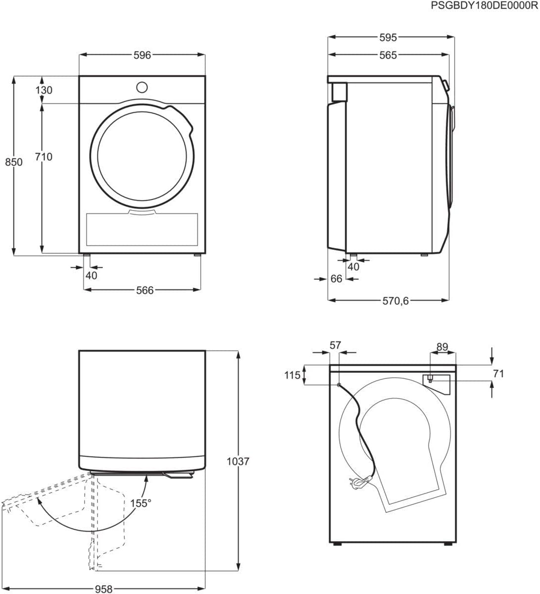 AEG T6DB40370 Kondensationstrockner / 7,0 kg/B/Mengenautomatik/Knitterschutz/Kindersicherung/Startzeitvorwahl