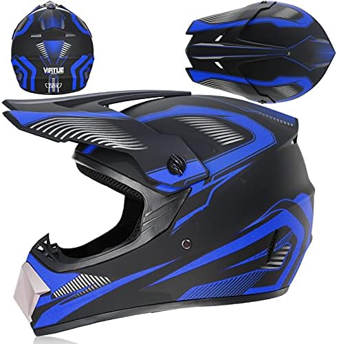 Miniatura 2 de Casco Integral de Motocicleta de Dirt Bike con Guantes, Gafas, Máscara para Adultos y Jóvenes Unisex - Aprobado DOT  FMVSS 218