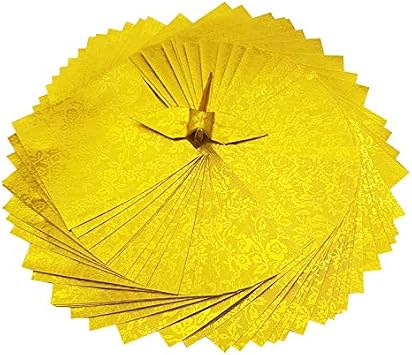 100 Origami paper sheets paper pack Gold Origami paper cranes 3x3 inches for Folding paper , Origami cranes , origami decoration