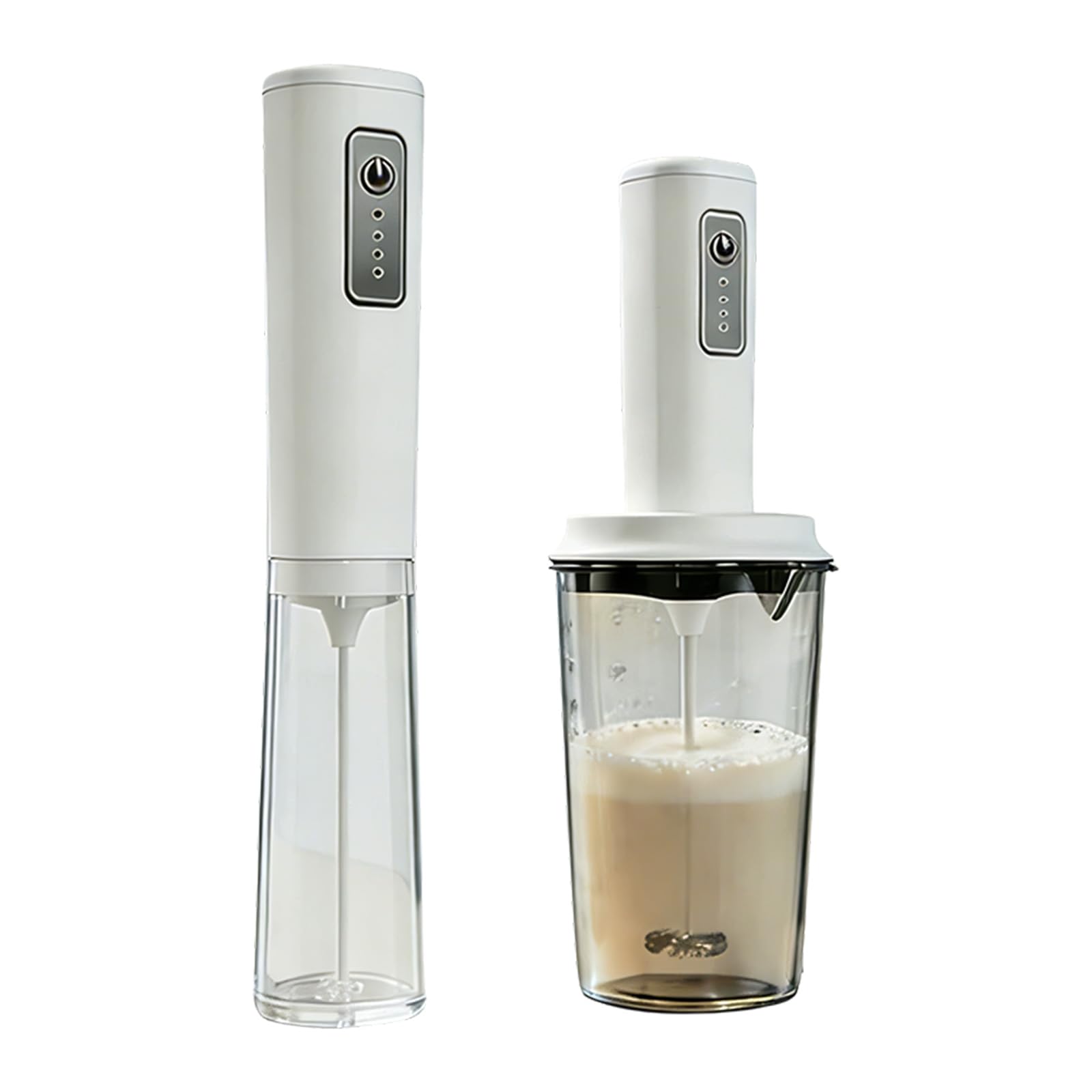 Tfaoys White Handheld Electric Frother For Frothing Milk And Making Salad Dressing Versatile Tool Tiny Milk Frother