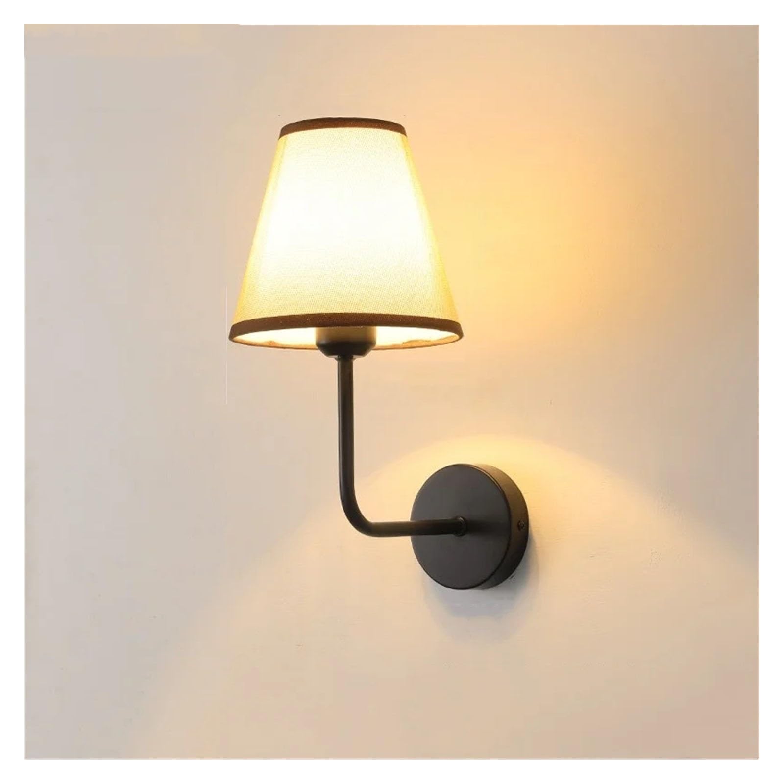 Aplique de pared de tela estilo americano premium E27 para salones sofisticados 8