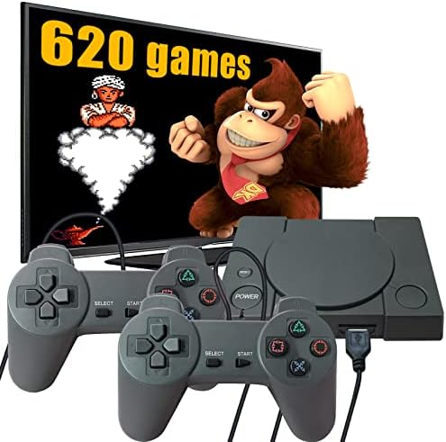 Fadist Retro Game Console, Plug and Play Video Game Console，Built in 620 Classic NES Games, with 2 Wired Controllers, AV Output, Ideal Gift for Kids, Adult, Friend, Lover