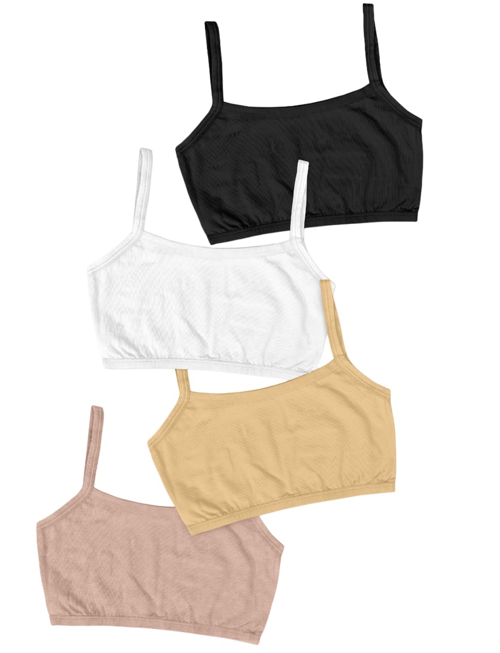 Tees4U Women's Polyester Wirefree Full Coverage Regular Wear Non-Padded Bra Pack of 4 (L-E-10216_Multi) Multicolour