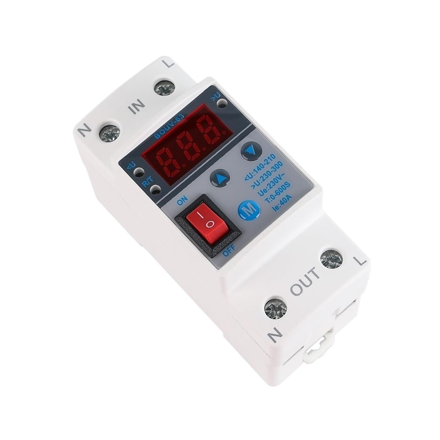 Voltage Meter Under Voltage Over Current Protector Device Din Rail Dual LCD Display Adjustable Relay 40A2P Protector Volt-Ampere