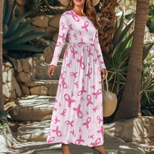 INSTANTARTS Flowy Maxi Dresses for Women Formal Cocktail Dresses Long Sleeve Fall Dress3