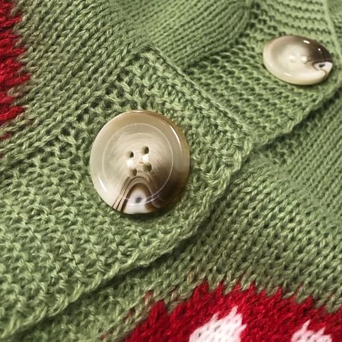CORIRESHA Women's Cute Mushroom Cardigan Sweater Button Long Sleeve V Neck Knit Crop Outwear4