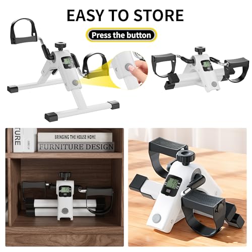 Image of MOMODA Under Desk Bike Pedal Exerciser with LCD Display Portable Mini Exercise Bike for Arm and Leg