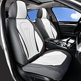 Coverado Seat Covers, Car Seat Covers Front Seats, Car Seat Cover, Waterproof Car Seat Covers, Car Seat Cushion, Front Car Seat Covers Leatherette Car Seat Protector Universal Fit Most Cars White