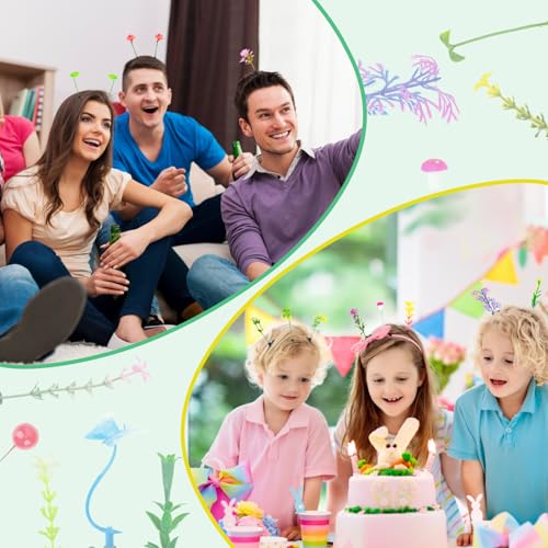 Pinzas para el cabello Hysagtek Bean Sprouts Rave, 120 piezas | Estilo mixto, diseño de plantitas, brochecitos de césped, setas y mariposas, para mujeres y niñas miniatura 5