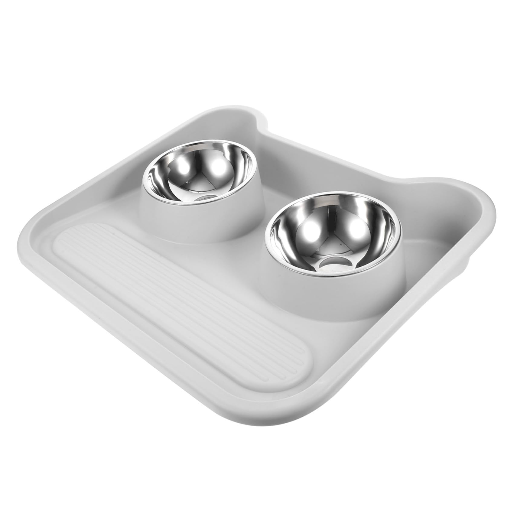 PartyKindom Ciotola Doppia per Cani e Gatti in Acciaio Inox con Altezza Adeguata e Facile da Pulire, per Alimentare Tuo Animale Domestico in Casa