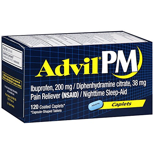 Advil PM Pain Reliever/Nighttime Sleep-Aid -120 Caplets -120 Caplets, Pack of 2