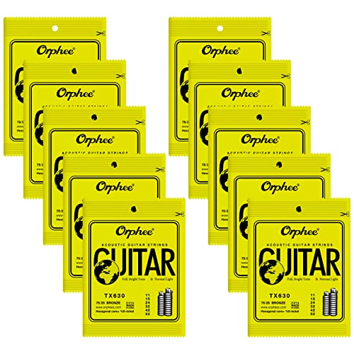 Cordes guitare acoustique 6 cordes bronze 75/25 legere 11-52 noyau carbone POGOLAB pack