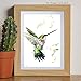 KAIRNE Watercolor bird Wall Art print, 8x10 inch Set of three Unframed Art Print，Stunning Watercolor Style Hummingbirds Decor for Kitchen Bedroom Office Bathroom Home decor