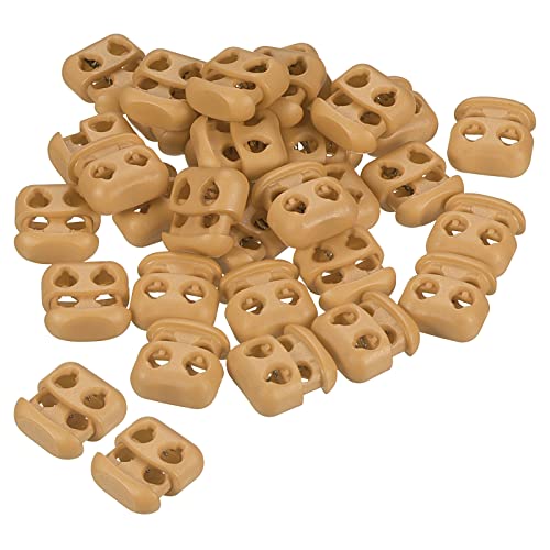 PATIKIL Cord Locks, 30 Pack Oval Spring Toggle Stopper for Drawstring Bag Shoelaces Khaki, 16x17mm