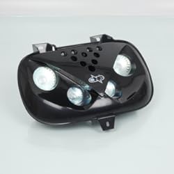 Faro Delantero Yamaha Fz16 one by Camamoto cod. 77201311A màscara de Faros Color Negro con Leds halogeno Compatible con MBK Booster Spirit/Yamaha BWS
