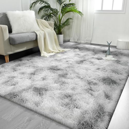 Listado de Shaggy blanco Top 10. 49 FlyDOIT - Alfombras decorativas grandes, diseño teñido anudado, pelo largo, esponjosas, ultrasuaves, afelpadas, modernas, mullidas, para hogar, residencia universitaria,...