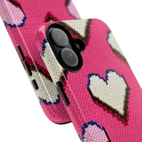 Coque iPhone 16 Plus cœurs pixelisés pour éviter les rayures - 2
