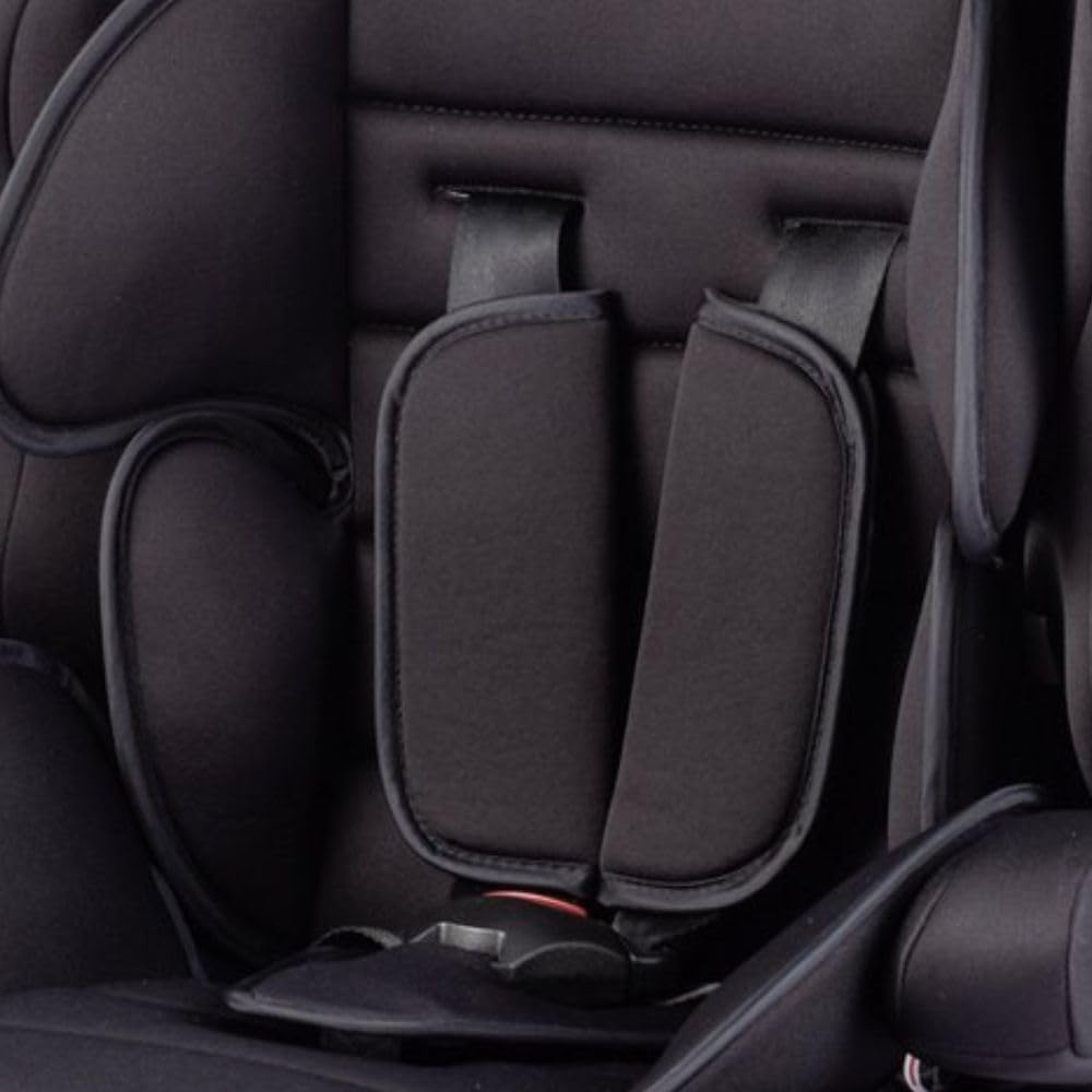 Bebies First Kinderautositz Kindersitz Grandtour i-Size – Gruppe 1/2/3 (76-150 cm) – Autositz mit Gurtbefestigung, abnehmbarer Rückenlehne & Höhenverstellbare Kopfstütze – Schwarz