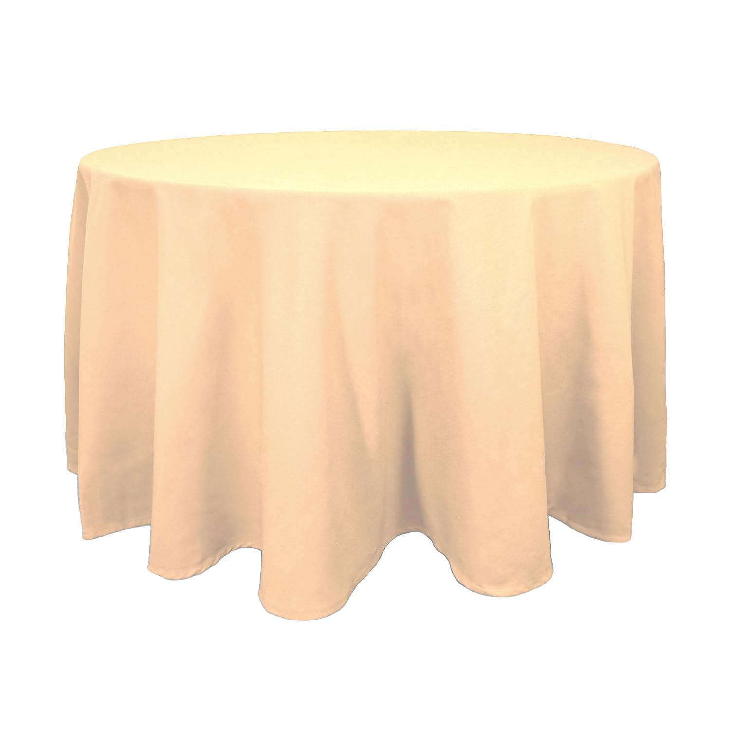 TableLinensforLess Premium 100% MJS Spun Ivory Round Tablecloth, Commercial Quality, Hemmed Edge, 90 in. Round