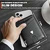 TEEHON Mens Wallets Slim RFID Blocking Carbon Fiber Leather Wallet with up to 12 Credit Card Holder, Strong Money Clip & ID Window Minimalist Bi-Fold Wallets for Men UK with Gift Box - Black #3