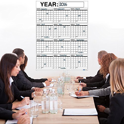 Best Oversized 12 Month Dry Erase Wall Calendar Planner and Organizer 3 x 4 ft Vertical Laminated Dry or Wet Erase to Plan Your Whole Year - Perfect Sales Planning Office Conference Room Teachers - Thumbnail 3