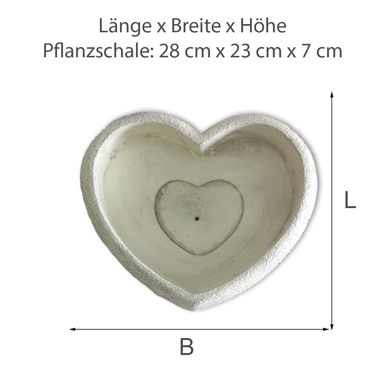 2-TLG Grabschmuck Pflanzschale in Herzform Unvergessen