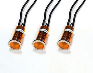 3Pcs DC 24V 0.3W Yellow Car Boat LED Indicator Light Dash Panel Dashboard Warning Lamp