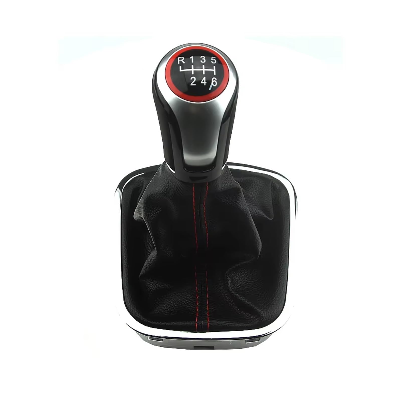 Efddtbhe One Color Compatible With Vw For Polo 6R 6C Hatchback Sedan 2011-2019 Gear Shift Knob 5/6 Speed Level Change Knob With Gaiter Boot Cover Shifter Handle(6 Speed)